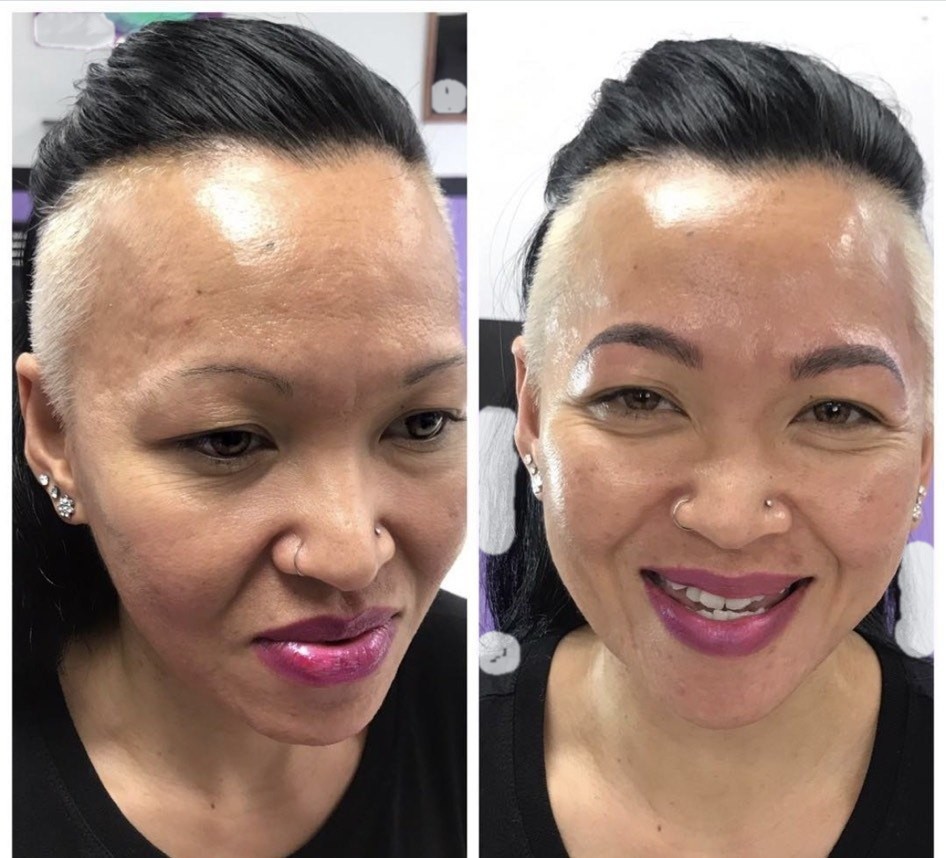 Microblading before and after by Phoenix